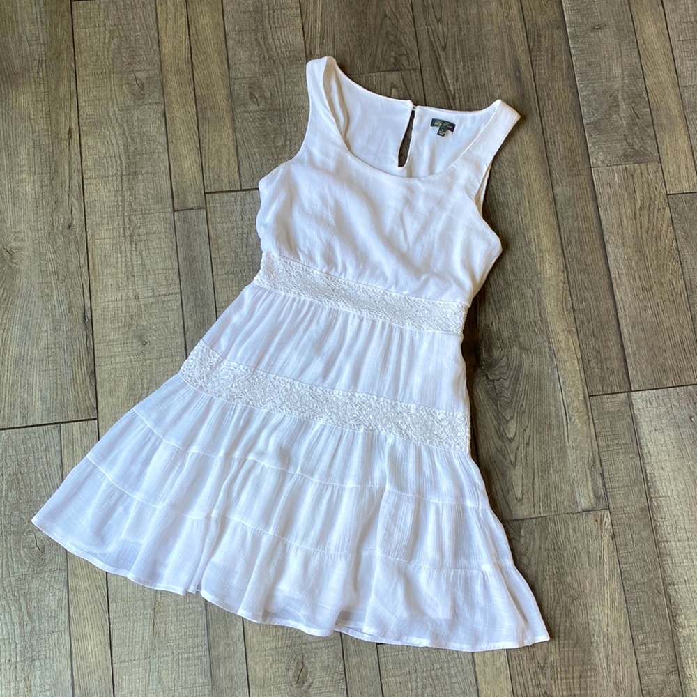 Fit & Flare White Layered Dress M
